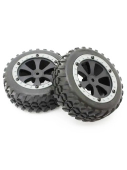 KYOSHO TIRE & WHEEL SET GREY EZ SERIES SANDMASTER 1:10 EP (2) EZTH002GY