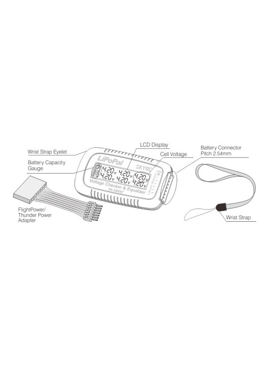 SKYRC TESTEUR & EQUILIBREUR LIPOPAL POUR BATTERIE LIPO SKY500007