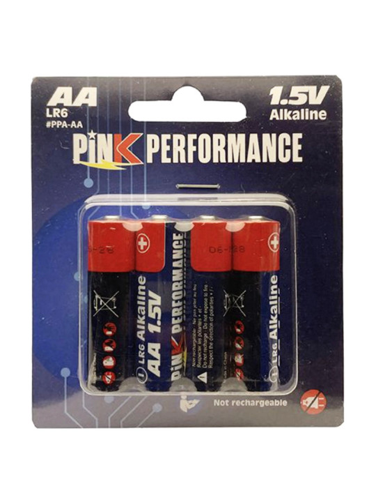 PINK PERFORMANCE PILES ALCALINE AA 1.5V R6 (4PCS) PPA-AA