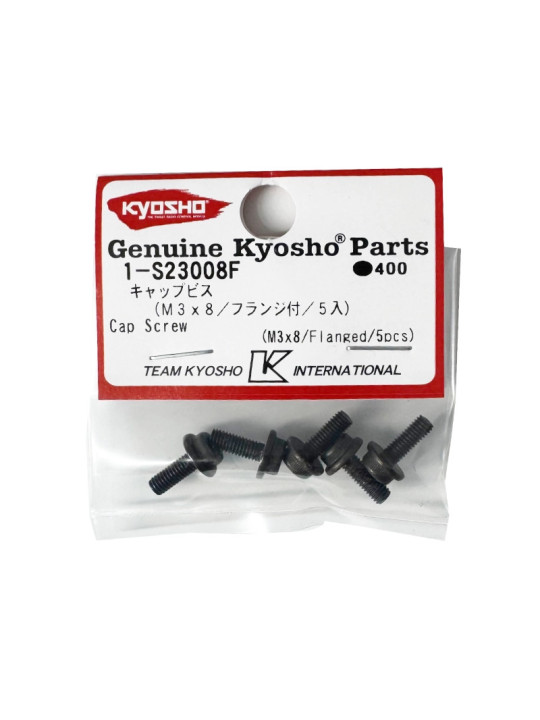 KYOSHO METALLIC FLANGED CAP SCREW M3X8MM (5) 1-S23008F