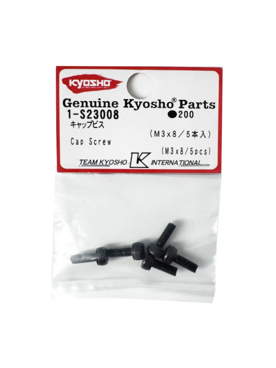 KYOSHO METALLIC CAP SCREWS M3X8MM (5) 1-S23008