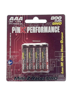 PINK PERFORMANCE BATTERIES R3-AAA NI-MH 800MAH (4) UHO PP2-800AAA-HV