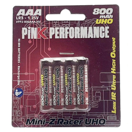 PINK PERFORMANCE BATTERIES R3-AAA NI-MH 800MAH (4) UHO PP2-800AAA-HV