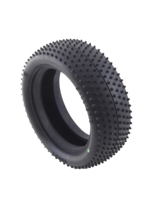 BALLISTIC 1:10 BUGGY TYRES 4WD FRONT PIN GREEN (2) BBT14