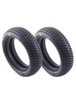 BALLISTIC 1:10 BUGGY TYRES 2WD FRONT PIN GREEN (2) BBT15