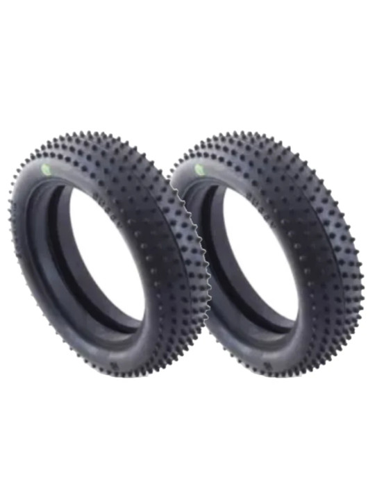 BALLISTIC 1:10 BUGGY TYRES 2WD FRONT PIN GREEN (2) BBT15