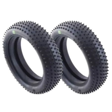 BALLISTIC 1:10 BUGGY TYRES 2WD FRONT PIN GREEN (2) BBT15