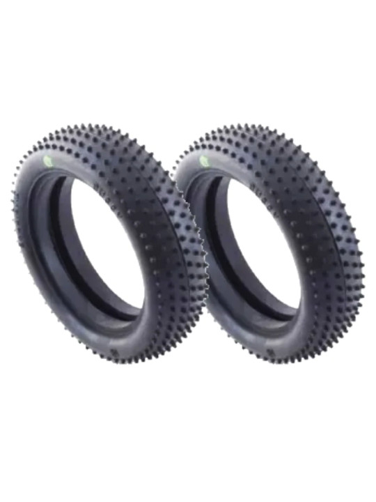 BALLISTIC 1:10 BUGGY TYRES 2WD FRONT PIN WHITE (2) BBT21