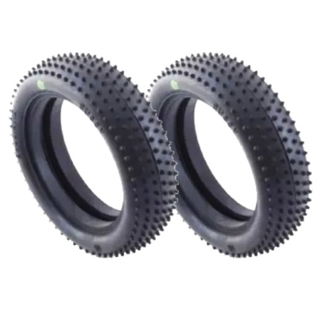 BALLISTIC 1:10 BUGGY TYRES 2WD FRONT PIN WHITE (2) BBT21