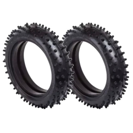 BALLISTIC 1:10 BUGGY TYRES 2WD SPIKE WHITE (2) BBT24