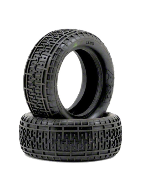 AKA 1:10 BUGGY TYRES REBAR 4WD FR SOFT (2) (NO INSERTS) AKA13308S