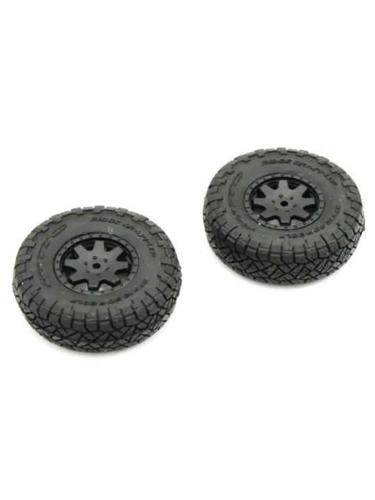 KYOSHO PREMOUNTED TIRE/WHEEL/WEIGHT (2) TOYOTA 4RUNNER MINI-Z 4X4 MX01 HEAVY WEIGHT MXTH001HWB