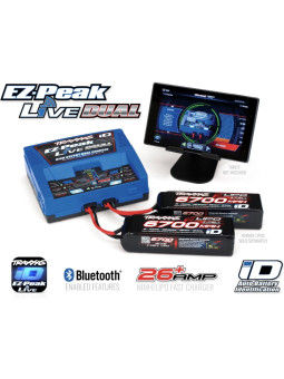 TRAXXAS PACK CHARGEUR LIVE 2973G + 2 x LIPO 4S 6700MAH 2890X PRISE TRAXXAS 2997G