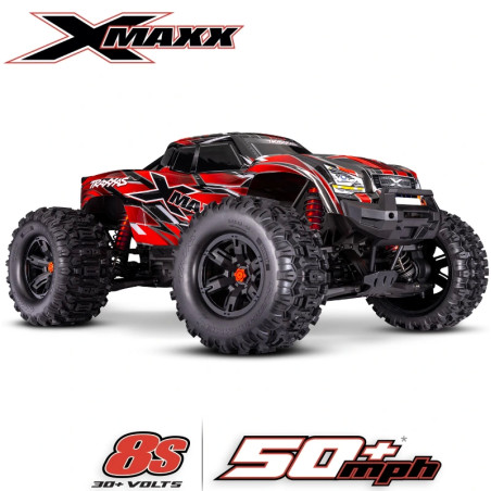 TRAXXAS X-MAXX MONSTER TRUCK 4X4 8S BELTED ROUGE RADIO TQI & TSM RTR 77096-4-RED