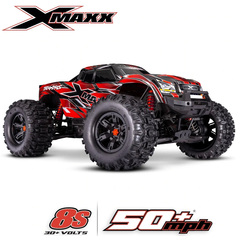 TRAXXAS X-MAXX MONSTER TRUCK 4X4 8S BELTED ROUGE RADIO TQI & TSM RTR 77096-4-RED