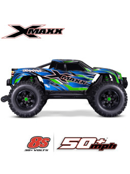 TRAXXAS X-MAXX MONSTER TRUCK 4X4 8S BELTED GREEN TQI RADIO & TSM RTR 77096-4-GRN