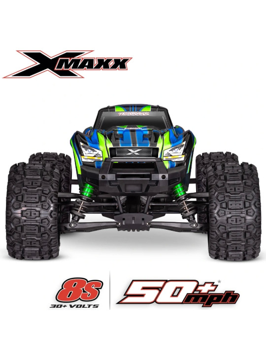 TRAXXAS X-MAXX MONSTER TRUCK 4X4 8S BELTED GREEN TQI RADIO & TSM RTR 77096-4-GRN