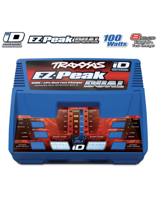 TRAXXAS BATTERY/CHARGER COMPLETER PACK ( 2972 ID® DUAL CHARGER (1), 2872X 5000MAH 11.1V 3-CELL 25C LIPO ID BATTERY (2) 2990G