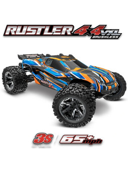 TRAXXAS RUSTLER STADIUM TRUCK 4X4 VXL BRUSHLESS HD 1/10 TQI TSM RTR 67376-4-ORNG