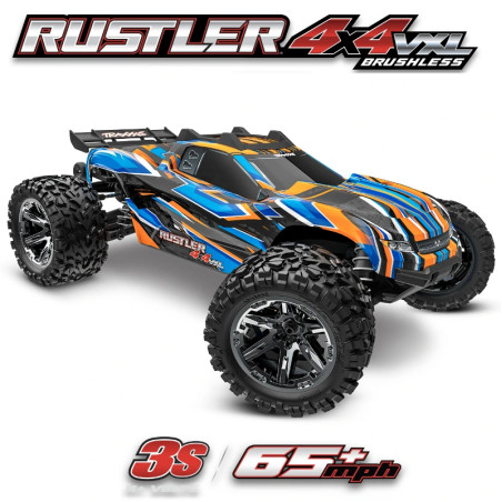 TRAXXAS RUSTLER STADIUM TRUCK 4X4 VXL BRUSHLESS HD 1/10 TQI TSM RTR 67376-4-ORNG