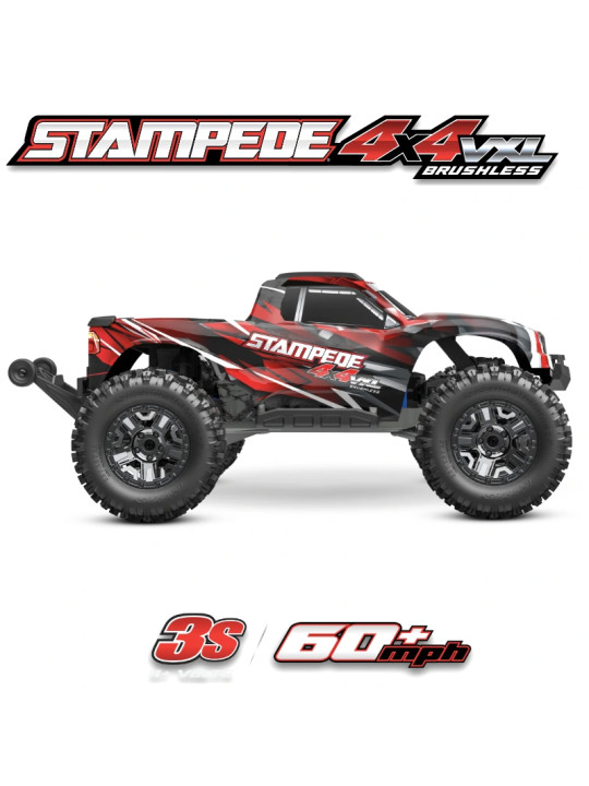 TRAXXAS STAMPEDE 4X4 VXL ROUGE HD 3S RTR 90376-4-RED