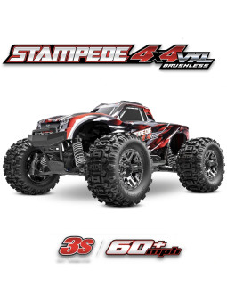 TRAXXAS STAMPEDE 4X4 VXL ROUGE HD 3S RTR 90376-4-RED