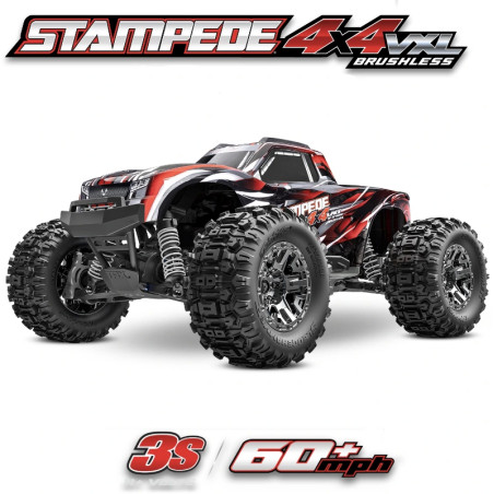 TRAXXAS STAMPEDE 4X4 VXL ROUGE HD 3S RTR 90376-4-RED