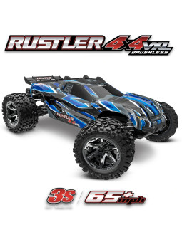 TRAXXAS RUSTLER STADIUM TRUCK 4X4 VXL BRUSHLESS BLEU HD 1/10 TQI TSM RTR 67376-4-BLUE