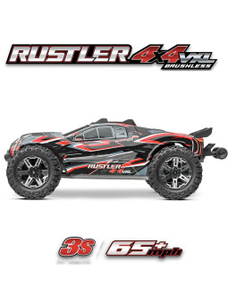 TRAXXAS RUSTLER STADIUM TRUCK 4X4 VXL BRUSHLESS RED HD 1/10 TQI TSM RTR 67376-4-RED