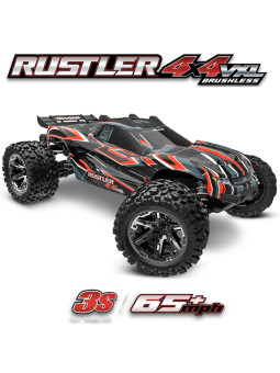 TRAXXAS RUSTLER STADIUM TRUCK 4X4 VXL BRUSHLESS ROUGE HD 1/10 TQI TSM RTR 67376-4-RED