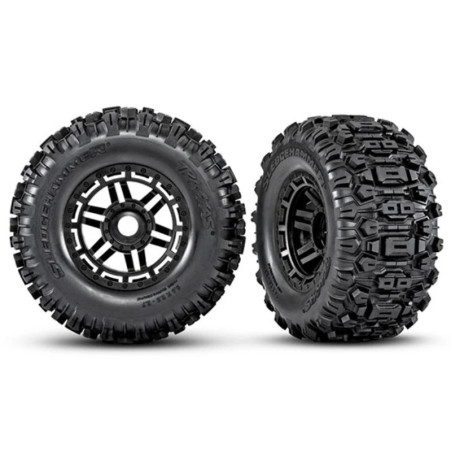 TRAXXAS ROUES MONTEES COLLEES NOIRES SLEDGEHAMMER - MAXX (2) 8973