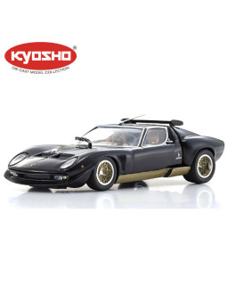 KYOSHO DIE CAST 1:43 LAMBORGHINI MIURA SVR 1970 BLACK-GOLD KS03203BKG