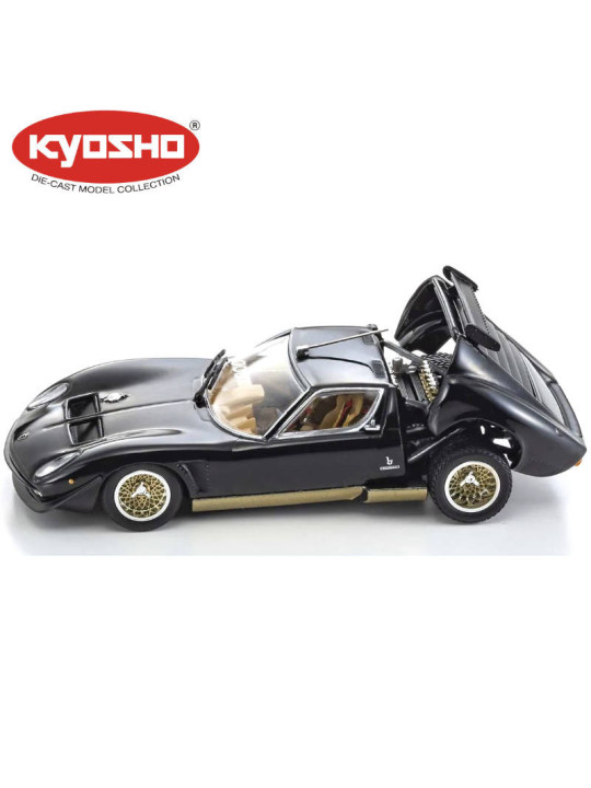 KYOSHO DIE CAST 1:43 LAMBORGHINI MIURA SVR 1970 BLACK-GOLD KS03203BKG