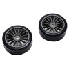 KYOSHO DRIFT PRE-GLUED TYRES FAZER VE-X 1:10 ON GUN METAL RIMS (2) FAT302GM