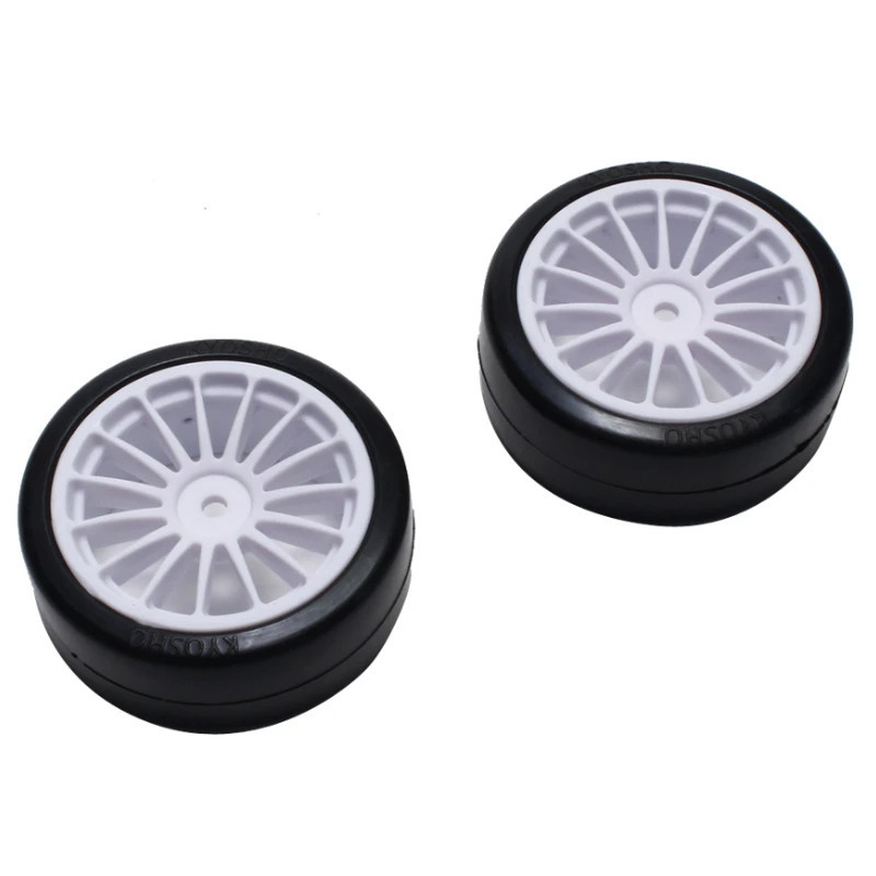 KYOSHO DRIFT PRE-GLUED TYRES FAZER VE-X 1:10 ON WHITE RIMS (2) FAT302W