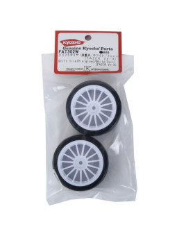 KYOSHO PNEUS DRIFT MONTES-COLLES FAZER VE-X 1:10 (2) - BLANCHES FAT302W