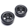 KYOSHO DRIFT PRE-GLUED TYRES FAZER VE-X 1:10 ON BLACK RIMS (2) FAT303BK