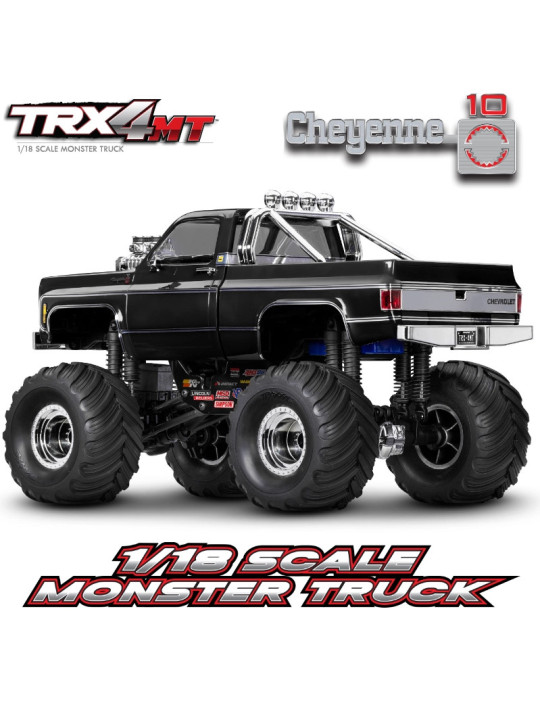 TRAXXAS TRX-4MT CHEVROLET CHEYENNE K10 BLACK MONSTER TRUCK 1/18 RTR 98064-1-BLK
