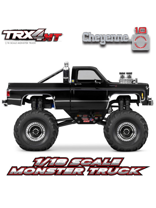 TRAXXAS TRX-4MT CHEVROLET CHEYENNE K10 BLACK MONSTER TRUCK 1/18 RTR 98064-1-BLK
