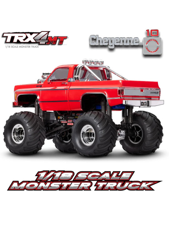 TRAXXAS TRX-4MT CHEVROLET CHEYENNE K10 RED MONSTER TRUCK 1/18 RTR 98064-1-RED