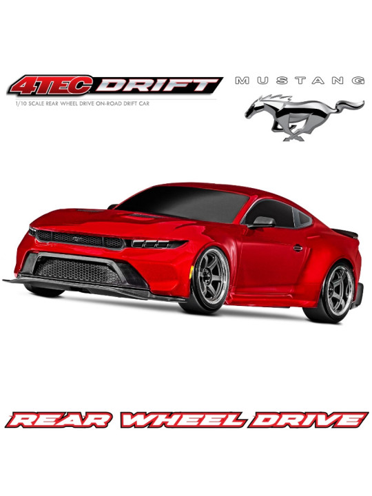 TRAXXAS 4-TEC DRIFT FORD MUSTANG ROUGE 1/10 RWD TQI TSM RTR 105237-4-RED