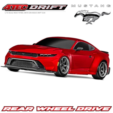 TRAXXAS 4-TEC DRIFT FORD MUSTANG ROUGE 1/10 RWD TQI TSM RTR 105237-4-RED