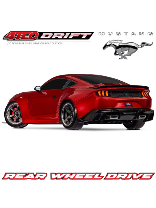 TRAXXAS 4-TEC DRIFT FORD MUSTANG RED 1/10 RWD TQI TSM RTR 105237-4-RED
