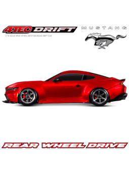 TRAXXAS 4-TEC DRIFT FORD MUSTANG ROUGE 1/10 RWD TQI TSM RTR 105237-4-RED