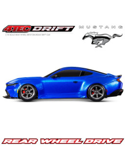 TRAXXAS 4-TEC DRIFT FORD MUSTANG BLUE 1/10 RWD TQI TSM RTR 105237-4-BLUE