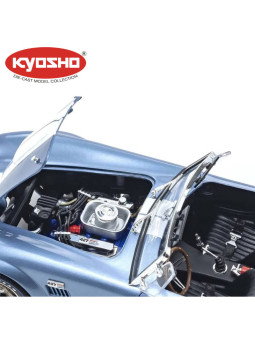 KYOSHO DIE CAST 1:18 SHELBY COBRA 427 S/C SPIDER 1962 LIGHT BLUE-WHITE KS08048SBL