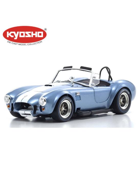 KYOSHO DIE CAST 1:18 SHELBY COBRA 427 S/C SPIDER 1962 LIGHT BLUE-WHITE KS08048SBL