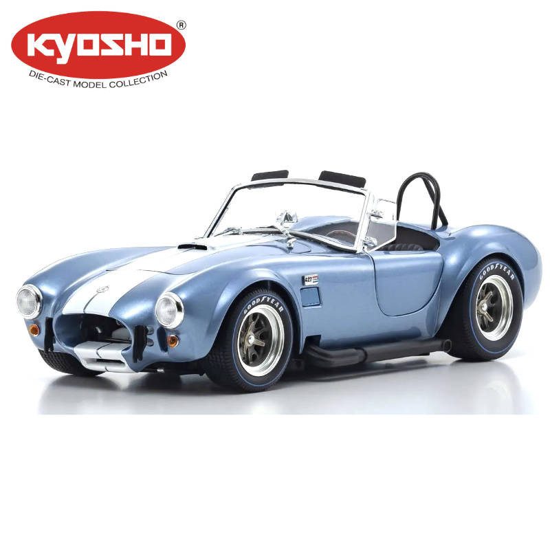 KYOSHO DIE CAST 1:18 SHELBY COBRA 427 S/C SPIDER 1962 LIGHT BLUE-WHITE KS08048SBL