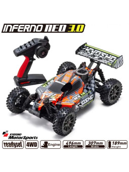 KYOSHO INFERNO NEO 3.0 1:8 RC NITRO READYSET (KE21SP) TYPE5 - ROUGE  33012T5B