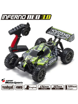 KYOSHO INFERNO NEO 3.0 1:8 RC NITRO READYSET (KE21SP) TYPE6 - YELLOW  33012T6B